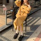Toggle Coat / Midi A-line Skirt