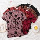 Glitter Flower-print T-shirt