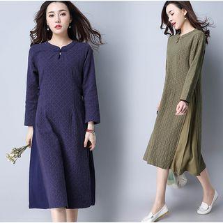 Textured Midi A-line Dress
