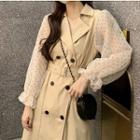 Dotted Panel Double Breasted Trench Coat