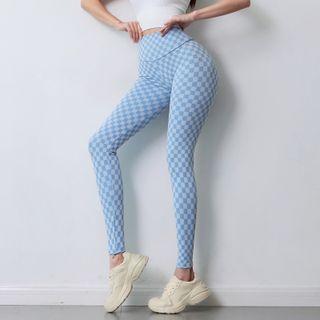 High-waist Plaid Yoga Pants