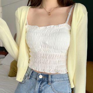 Smocked Cropped Camisole Top