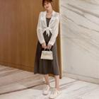 Pocketed Shirt / Strappy Midi A-line Dress