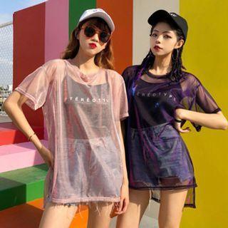 Round-neck Plain Oversize Top / Printed Letter Tank Top