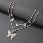 Butterfly Necklace 18836 - Silver - One Size
