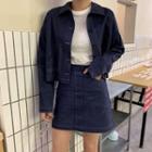 Button Jacket / A-line Skirt