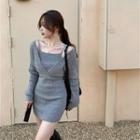 Cold Shoulder Mini Bodycon Sweater Dress