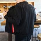 Lettering Strap Zip-up Jacket