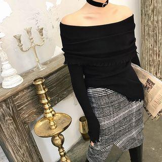 Ripped Off-shoulder Sweater