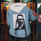 Ribbon Detail Denim Jacket