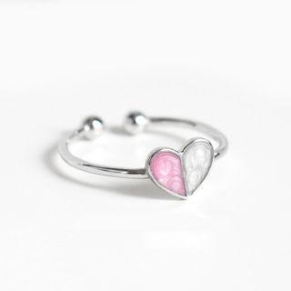 Heart Ring Pink & Silver - One Size