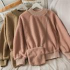 Loose-fit Fleece Pullover With Mini Crossbody Bag In 5 Colors