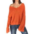 Plain Oversize V-neck Sweater