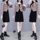 Set: Gingham Blazer + Tank Dress