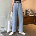 High-waist Wide-leg Jeans With Belt