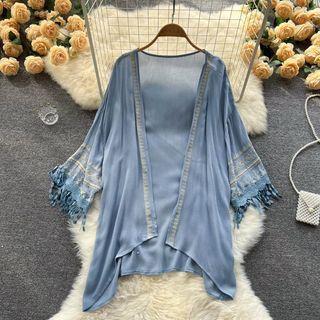 Fringed Open-front Jacket
