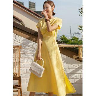 Dolman-sleeve Tie-waist Maxi Dress