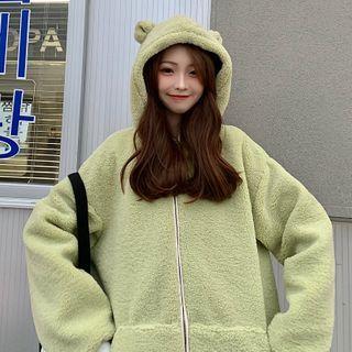 Bear Ear Hooded Fleece Zip Jacket