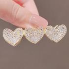 Heart Rhinestone Hair Clip Ly2280 - Silver - One Size