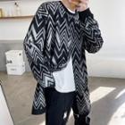 Zigzag Pattern Slit Sweatshirt