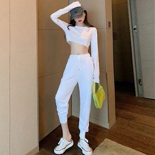 Short-sleeve Top / Plain Sweatpants