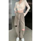 Hood Zip Jacket / Plain Sweatpants