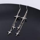 Star Rhinestone Alloy Fringed Earring 1 Pair - Silver - One Size