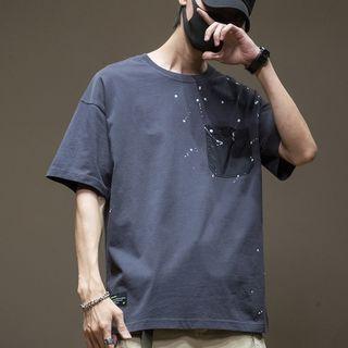 Splatter Print Pocket T-shirt