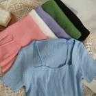 Asymmetrical Slim-fit Crop T-shirt In 6 Colors
