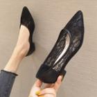 Pointed Lace Pumps