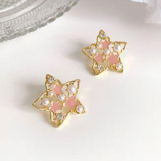 Star Ear Stud 1 Pair - Re2157 - 925 Silver - One Size