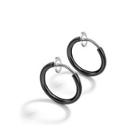 Simple And Fashion Plated Black Geometric Circle 316l Stainless Steel Stud Earrings Black - One Size