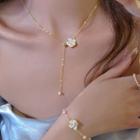 Flower Rhinestone Faux Pearl Alloy Necklace / Bracelet / Set