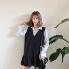 Striped Mock Two-piece Minidress