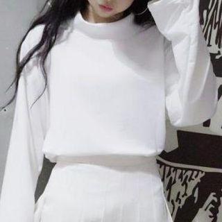 Plain Mock-neck Sweatshirt