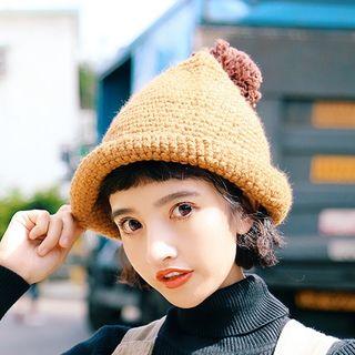 Pom Pom Cone Shaped Beanie