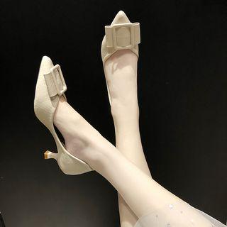 Pointy Buckled Dorsay Pumps