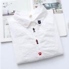 Long-sleeve Cat Embroidery Shirt