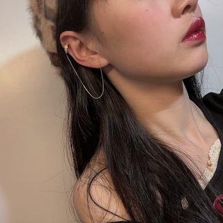 Rhinestone Chain Ear Cuff 1 Pc - Gold - One Size