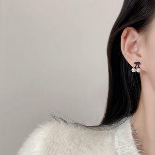 Cherry Faux Pearl Earring E4509 - 1 Pair - Gold - One Size