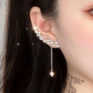 Rhinestone Ear Cuff / Ear Stud / Clip-on Earring / Set