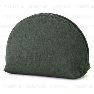 Muji - Polyester Round Pouch With Wide Opening (khaki) 1 Pc