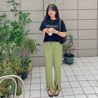 Slit Drawstring Pants