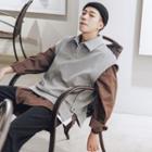 Stand-collar Woolen Vest
