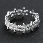 925 Sterling Silver Snowflake Open Ring