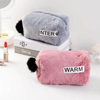 Lettering Chenille Zip Pouch