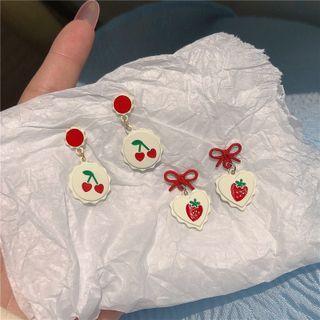 Print Disc Drop Earring (various Designs)