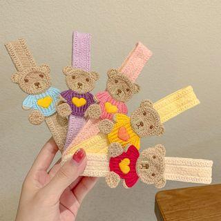 Bear Embroidered Knit Headpiece (various Designs) / Set