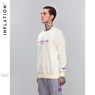 Drop-shoulder Embroidered Pullover
