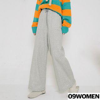 Brushed-fleece Lined Wide-leg Sweatpants